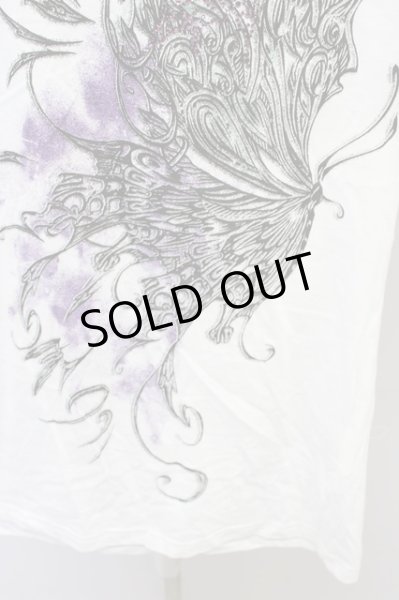 画像4: TORNADO MART / バタフライラインストーンTシャツ L ホワイト T-24-04-23-006-TO-ts-YM-ZT287 (4)