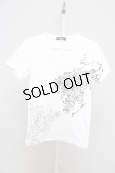 画像1: TORNADO MART / トライバルパンサーVネック  ホワイト T-24-04-23-012-TO-ts-YM-ZT (1)