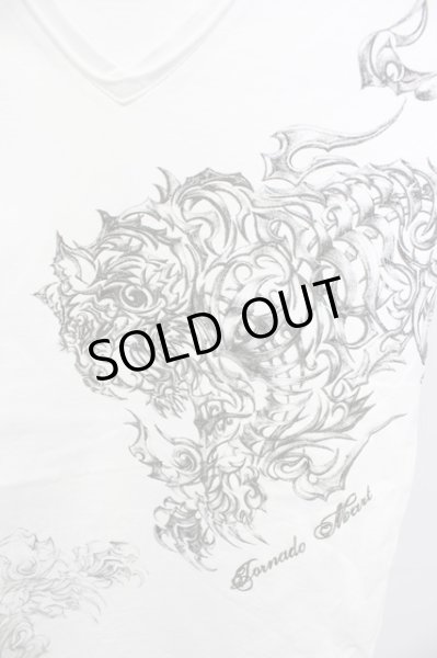 画像4: TORNADO MART / トライバルパンサーVネック  ホワイト T-24-04-23-012-TO-ts-YM-ZT (4)