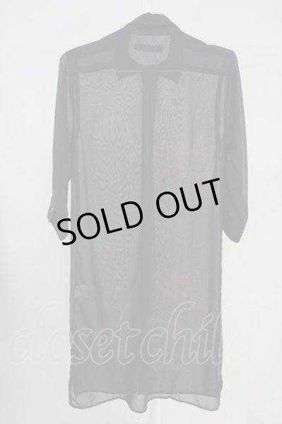 画像2: CIVARIZE / 透けシフォンフラワーロングシャツ’20SS 44 ブラック T-24-05-15-023-CI-sh-YM-ZT (2)