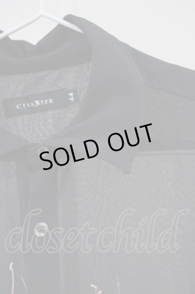 画像3: CIVARIZE / 透けシフォンフラワーロングシャツ’20SS 44 ブラック T-24-05-15-023-CI-sh-YM-ZT (3)