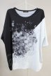 画像1: CIVARIZE / バイカラーフラワープリントTシャツ’22SS F ブラックｘホワイト T-24-05-15-015-CI-ts-YM-ZT (1)