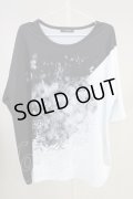 CIVARIZE / バイカラーフラワープリントTシャツ’22SS F ブラックｘホワイト T-24-05-15-015-CI-ts-YM-ZT