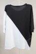 画像2: CIVARIZE / バイカラーフラワープリントTシャツ’22SS F ブラックｘホワイト T-24-05-15-015-CI-ts-YM-ZT (2)