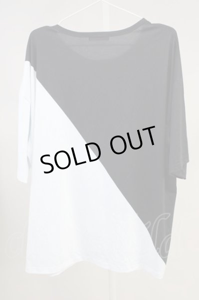 画像2: CIVARIZE / バイカラーフラワープリントTシャツ’22SS F ブラックｘホワイト T-24-05-15-015-CI-ts-YM-ZT (2)