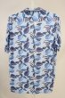画像2: ZARA / リーフプリント開き襟半袖シャツ EU S ブルー T-24-05-15-019-ZA-sh-YM-ZT058 (2)
