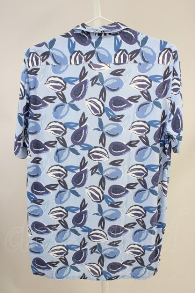 画像2: ZARA / リーフプリント開き襟半袖シャツ EU S ブルー T-24-05-15-019-ZA-sh-YM-ZT058 (2)