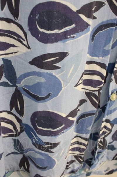 画像5: ZARA / リーフプリント開き襟半袖シャツ EU S ブルー T-24-05-15-019-ZA-sh-YM-ZT058 (5)