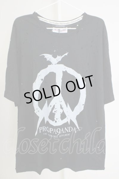 画像1: Moonage Devilment / 【タグ付き】PROPA9ANDAコラボ REVERBRATION SHADOW（クラッシュ）Tシャツ 46 ブラック T-24-07-05-018-Mo-ts-YM-ZT (1)