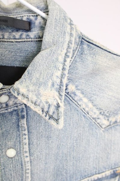 画像3: Moonage Devilment（清春） / S'exprimerコラボ デストロイデニムウエスタンシャツ 44 インディゴ T-24-07-05-039-el-sh-YM-ZT161 (3)