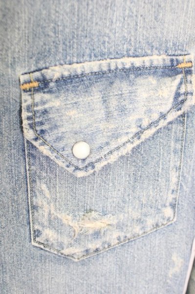 画像4: Moonage Devilment（清春） / S'exprimerコラボ デストロイデニムウエスタンシャツ 44 インディゴ T-24-07-05-039-el-sh-YM-ZT161 (4)