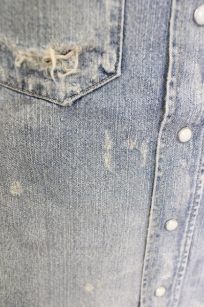 画像5: Moonage Devilment（清春） / S'exprimerコラボ デストロイデニムウエスタンシャツ 44 インディゴ T-24-07-05-039-el-sh-YM-ZT161 (5)