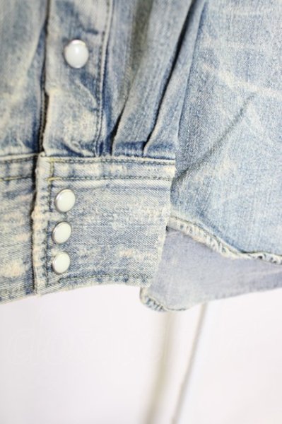 画像6: Moonage Devilment（清春） / S'exprimerコラボ デストロイデニムウエスタンシャツ 44 インディゴ T-24-07-05-039-el-sh-YM-ZT161 (6)