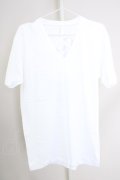KUROYUME / バックプリントVネックTシャツ M ホワイト T-24-07-05-008-KU-ts-YM-ZT072