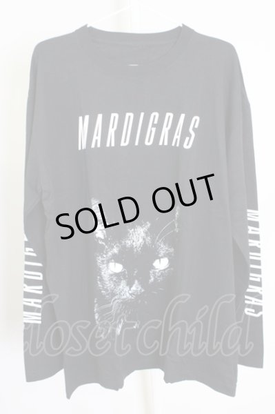 画像1: MARDI GRAS / MARDI GRAS　CAT　Tシャツ F ブラックｘホワイト T-24-07-10-027-MA-ts-YM-ZT410 (1)