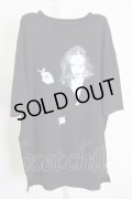 Moonage Devilment（清春） / OVER S/S　レディTシャツ 46 ブラック T-24-07-10-045-0-ts-YM-ZT