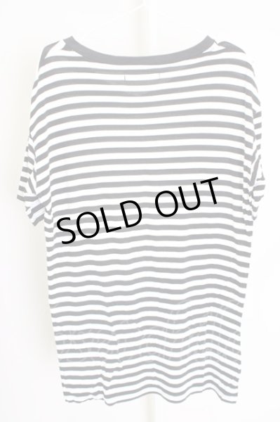 画像2: Moonage Devilment（清春） / VネックボーダーTシャツ 44 ホワイトｘブラック T-24-07-10-046-0-ts-YM-ZT (2)