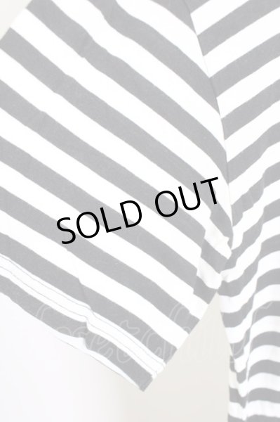 画像4: Moonage Devilment（清春） / VネックボーダーTシャツ 44 ホワイトｘブラック T-24-07-10-046-0-ts-YM-ZT (4)