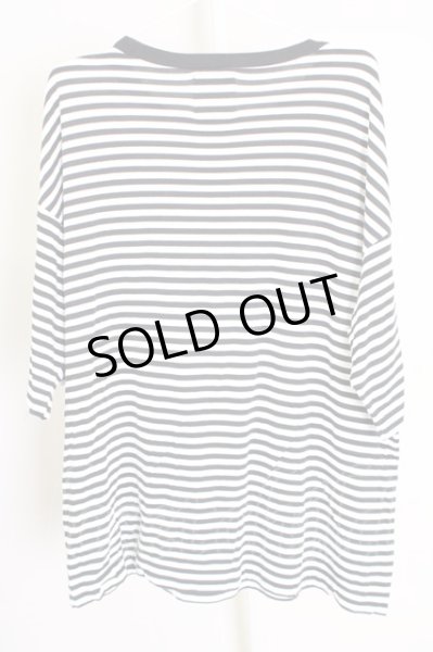 画像2: Moonage Devilment（清春） / ボーダーBIG Tシャツ 46 ブラックｘホワイト T-24-07-10-047-0-ts-YM-ZT (2)