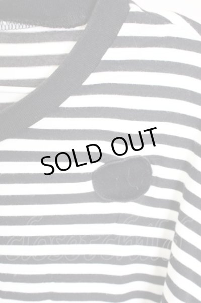 画像3: Moonage Devilment（清春） / ボーダーBIG Tシャツ 46 ブラックｘホワイト T-24-07-10-047-0-ts-YM-ZT (3)