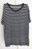 画像1: Moonage Devilment（清春） / VネックボーダーTシャツ 44 ブラックｘグレー T-24-07-10-048-0-ts-YM-ZT129 (1)