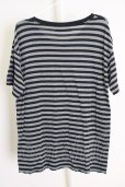 画像2: Moonage Devilment（清春） / VネックボーダーTシャツ 44 ブラックｘグレー T-24-07-10-048-0-ts-YM-ZT129 (2)