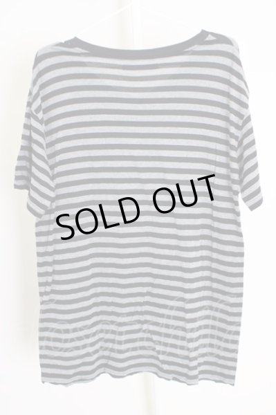 画像2: Moonage Devilment（清春） / VネックボーダーTシャツ 44 ブラックｘグレー T-24-07-10-048-0-ts-YM-ZT129 (2)