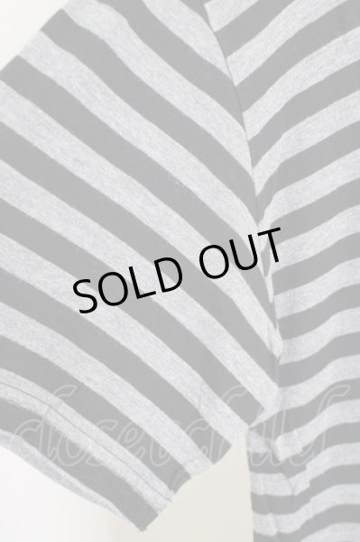 画像4: Moonage Devilment（清春） / VネックボーダーTシャツ 44 ブラックｘグレー T-24-07-10-048-0-ts-YM-ZT129 (4)