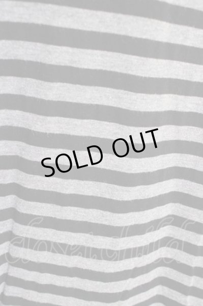 画像5: Moonage Devilment（清春） / VネックボーダーTシャツ 44 ブラックｘグレー T-24-07-10-048-0-ts-YM-ZT129 (5)