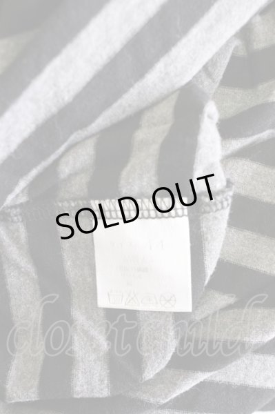 画像6: Moonage Devilment（清春） / VネックボーダーTシャツ 44 ブラックｘグレー T-24-07-10-048-0-ts-YM-ZT129 (6)