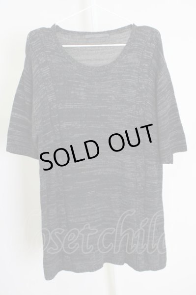 画像1: Moonage Devilment（清春） / ダメージニットTシャツ F ブラック T-24-07-10-049-0-ts-YM-ZT129 (1)