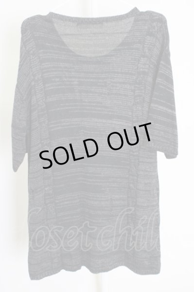 画像2: Moonage Devilment（清春） / ダメージニットTシャツ F ブラック T-24-07-10-049-0-ts-YM-ZT129 (2)