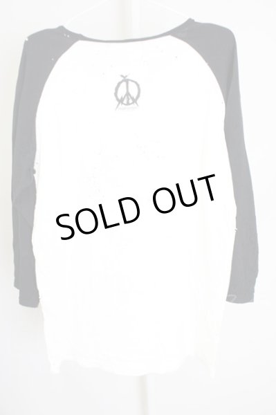 画像2: Moonage Devilment（清春） / PROPA9ANDAコラボ TIME BOMB XX ラグランカットソー 46 ホワイトｘブラック T-24-07-10-013-0-to-YM-ZT410 (2)