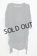 GalaabenD / 30/1シルケット天竺ロゴプリントオーバーサイズロングTシャツ m ブラック T-24-08-02-020-Ga-ts-YM-ZT