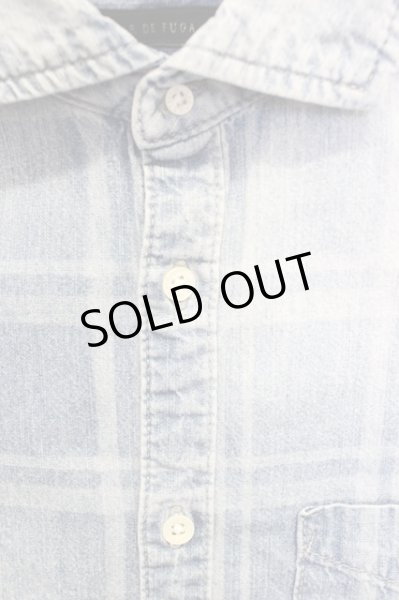 画像3: GOSTAR DE FUGA / 格子プリントデニムシャツ’19SS 44 ライトインディゴ T-24-08-02-024-GO-sh-YM-ZT (3)