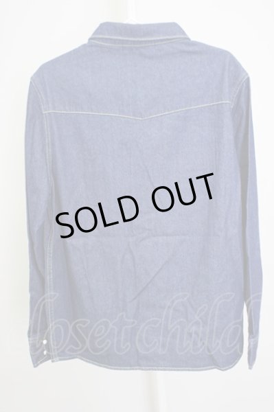 画像2: CavariA / ショートカラーデニムウエスタンシャツ M インディゴ T-24-08-02-025-Ca-sh-YM-ZT315 (2)