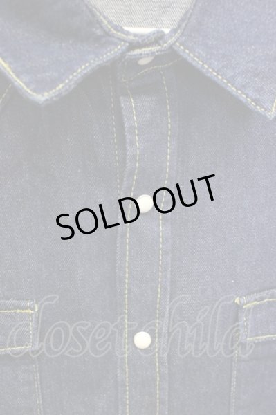 画像3: CavariA / ショートカラーデニムウエスタンシャツ M インディゴ T-24-08-02-025-Ca-sh-YM-ZT315 (3)