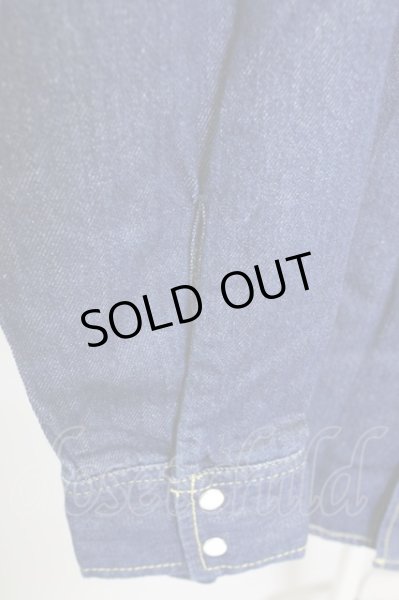 画像4: CavariA / ショートカラーデニムウエスタンシャツ M インディゴ T-24-08-02-025-Ca-sh-YM-ZT315 (4)