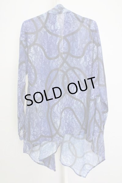 画像2: CIVARIZE / 2way シフォントッパーレースプリントカーディガン 46 ブルー T-24-08-02-039-CI-to-YM-ZT311 (2)