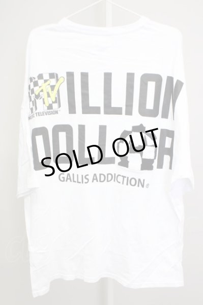 画像2: GALLIS ADDICTION / GA×MTV MILLION-DOLLER　Tシャツ 4 ホワイト T-24-08-02-006-GA-ts-YM-ZT315 (2)