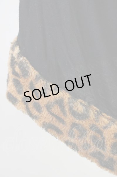 画像5: KMK(KINGLY MASK) / レオパードボアドレープTシャツ  ブラック T-24-08-08-020-KM-ts-YM-ZT016 (5)