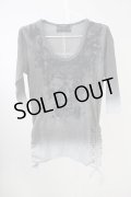 CIVARIZE / FUGA　ダブルネームシャーリング五分袖カットソー’11SS 44 グレー T-24-08-08-028-CI-to-YM-ZT