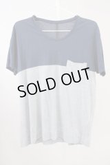 GalaabenD / 切り替えポケットTシャツ m グリーンｘグレー T-24-08-08-029-Ga-ts-YM-ZT016