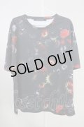 NO ID. BLACK / フラワー総柄BIG-Tシャツ  ブラック T-24-08-08-036-NO-ts-YM-ZT