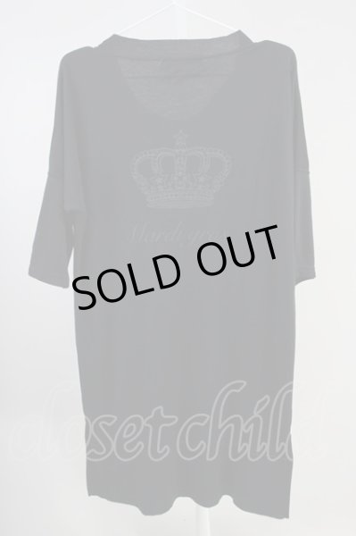 画像2: MARDI GRAS / バッククラウンスムースロングTシャツ  ブラック T-24-08-08-037-MA-ts-YM-ZT026 (2)