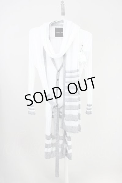 画像8: JOHNNY WOLF / 【タグ付き】KAGUYAストール付きレイヤードカーディガン 1-2 ホワイト T-24-08-08-039-JO-to-YM-ZT026 (8)