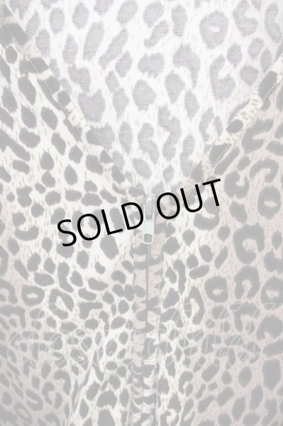 画像3: KMK(KINGLY MASK) / レオパードドルマン半袖ジップアップカーディガン  ブラウン T-24-08-08-041-KM-to-YM-ZT (3)