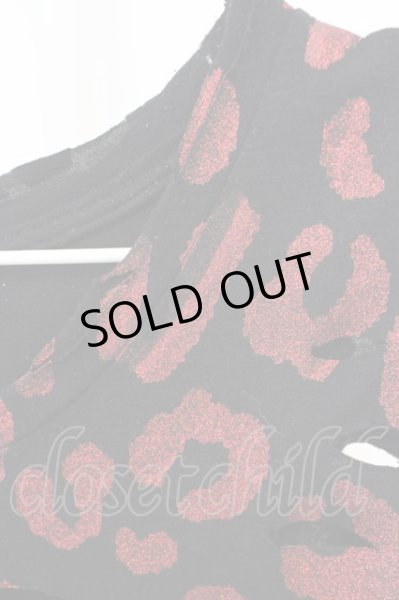 画像3: JURY BLACK / グリッターレオパードダメージBIG Tシャツ 1 ブラックｘレッド T-24-08-08-001-JU-ts-YM-ZT (3)