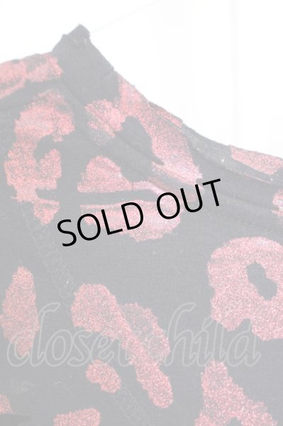 画像7: JURY BLACK / グリッターレオパードダメージBIG Tシャツ 1 ブラックｘレッド T-24-08-08-001-JU-ts-YM-ZT (7)