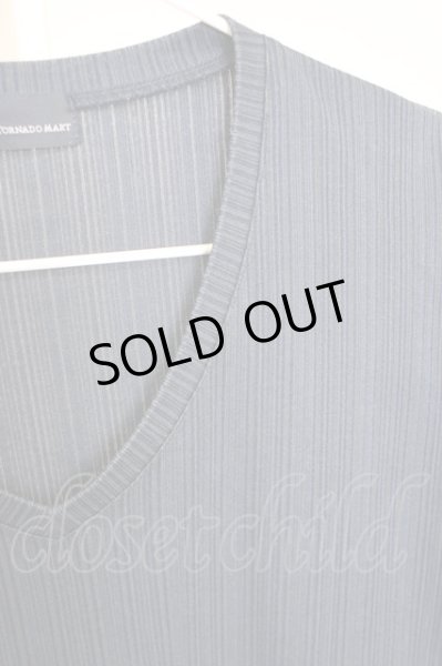 画像3: Zero by TORNADO MART / グリッターピンストライプVネックTシャツ  ネイビー T-24-08-08-017-Ze-ts-YM-ZT015 (3)